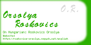 orsolya roskovics business card